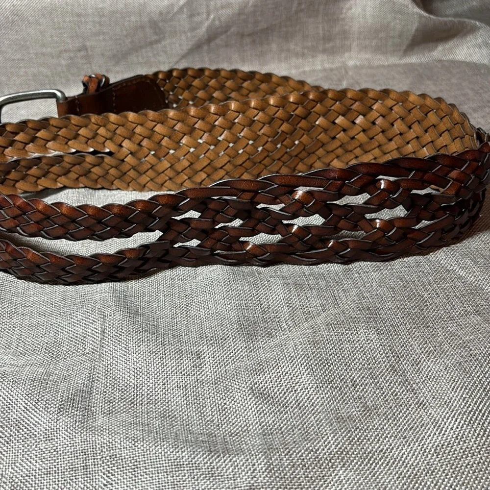 Genuine Leather Double Braided Belt Size XL
